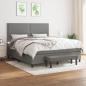 Preview: ARDEBO.de - Boxspringbett mit Matratze Dunkelgrau 180x200 cm Stoff