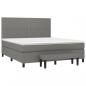 Preview: Boxspringbett mit Matratze Dunkelgrau 180x200 cm Stoff