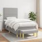 Preview: ARDEBO.de - Boxspringbett mit Matratze Hellgrau 90x190 cm Stoff