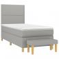 Preview: Boxspringbett mit Matratze Hellgrau 90x190 cm Stoff