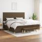 Preview: ARDEBO.de - Boxspringbett mit Matratze Dunkelbraun 200x200 cm Stoff