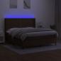 Preview: Boxspringbett mit Matratze & LED Dunkelbraun 180x200 cm Stoff