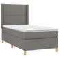 Preview: Boxspringbett mit Matratze & LED Dunkelgrau 90x190 cm Stoff