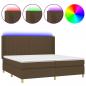 Preview: Boxspringbett mit Matratze & LED Dunkelbraun 200x200 cm Stoff