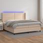 Preview: ARDEBO.de - Boxspringbett mit Matratze & LED Cappuccino-Braun 200x200cm