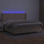 Preview: Boxspringbett mit Matratze & LED Cappuccino-Braun 200x200cm