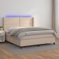 Preview: ARDEBO.de - Boxspringbett mit Matratze & LED Cappuccino-Braun 160x200cm