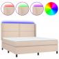 Preview: Boxspringbett mit Matratze & LED Cappuccino-Braun 160x200cm