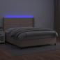 Preview: Boxspringbett mit Matratze & LED Cappuccino-Braun 160x200cm