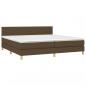 Preview: Boxspringbett mit Matratze Dunkelbraun 200x200 cm Stoff