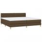 Preview: Boxspringbett mit Matratze Dunkelbraun 200x200 cm Stoff