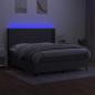 Preview: Boxspringbett mit Matratze & LED Dunkelgrau 180x200 cm Stoff