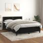 Preview: ARDEBO.de - Boxspringbett mit Matratze Schwarz 140x190 cm Samt