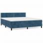 Preview: Boxspringbett mit Matratze Dunkelblau 160x200 cm Samt