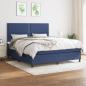 Preview: ARDEBO.de - Boxspringbett mit Matratze Blau 180x200 cm Stoff