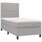 Preview: Boxspringbett mit Matratze Hellgrau 90x190 cm Stoff