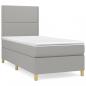 Preview: Boxspringbett mit Matratze Hellgrau 80x200 cm Stoff