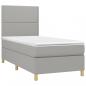 Preview: Boxspringbett mit Matratze Hellgrau 80x200 cm Stoff