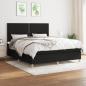 Preview: ARDEBO.de - Boxspringbett mit Matratze Schwarz 180x200 cm Stoff