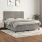 Preview: ARDEBO.de - Boxspringbett mit Matratze Hellgrau 160x200 cm Samt