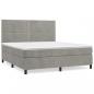 Preview: Boxspringbett mit Matratze Hellgrau 160x200 cm Samt