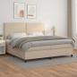 Preview: ARDEBO.de - Boxspringbett Matratze Cappuccino-Braun 200x200cm Kunstleder