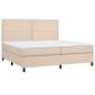 Preview: Boxspringbett Matratze Cappuccino-Braun 200x200cm Kunstleder