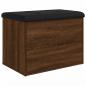 Preview: Sitzbank mit Stauraum Braun Eiche 62x42x45 cm Holzwerkstoff