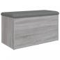 Preview: Sitzbank mit Stauraum Grau Sonoma 82x42x45 cm Holzwerkstoff