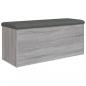 Preview: Sitzbank mit Stauraum Grau Sonoma 102x42x45 cm Holzwerkstoff