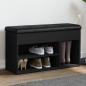 Preview: ARDEBO.de - Schuhbank Schwarz 82x32x45,5 cm Holzwerkstoff