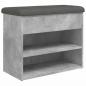 Preview: Schuhbank Betongrau 62x32x50 cm Holzwerkstoff