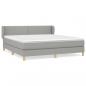 Preview: Boxspringbett mit Matratze Hellgrau 180x200 cm Stoff