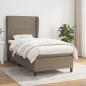 Preview: ARDEBO.de - Boxspringbett mit Matratze Taupe 90x200 cm Stoff