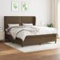 Preview: ARDEBO.de - Boxspringbett mit Matratze Dunkelbraun 180x200 cm Stoff