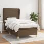 Preview: ARDEBO.de - Boxspringbett mit Matratze Dunkelbraun 90x200 cm Stoff