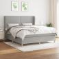 Preview: ARDEBO.de - Boxspringbett mit Matratze Hellgrau 180x200 cm Stoff