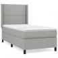 Preview: Boxspringbett mit Matratze Hellgrau 80x200 cm Stoff