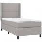 Preview: Boxspringbett mit Matratze Hellgrau 90x190 cm Stoff