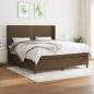 Preview: ARDEBO.de - Boxspringbett mit Matratze Dunkelbraun 180x200 cm Stoff