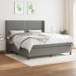 Preview: ARDEBO.de - Boxspringbett mit Matratze Dunkelgrau 180x200 cm Stoff