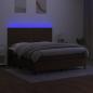 Preview: Boxspringbett mit Matratze & LED Dunkelbraun 180x200 cm Stoff