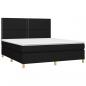 Preview: Boxspringbett mit Matratze & LED Schwarz 180x200 cm Stoff