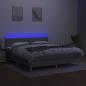 Preview: Boxspringbett mit Matratze & LED Hellgrau 160x200 cm Stoff