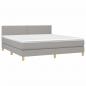 Preview: Boxspringbett mit Matratze & LED Hellgrau 160x200 cm Stoff