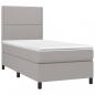 Preview: Boxspringbett mit Matratze & LED Hellgrau 90x200 cm Stoff