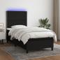 Preview: ARDEBO.de - Boxspringbett mit Matratze & LED Schwarz 90x200 cm Stoff