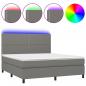 Preview: Boxspringbett mit Matratze & LED Dunkelgrau 180x200 cm Stoff