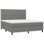 Preview: Boxspringbett mit Matratze & LED Dunkelgrau 180x200 cm Stoff