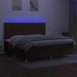 Preview: Boxspringbett mit Matratze & LED Dunkelbraun 200x200 cm Stoff